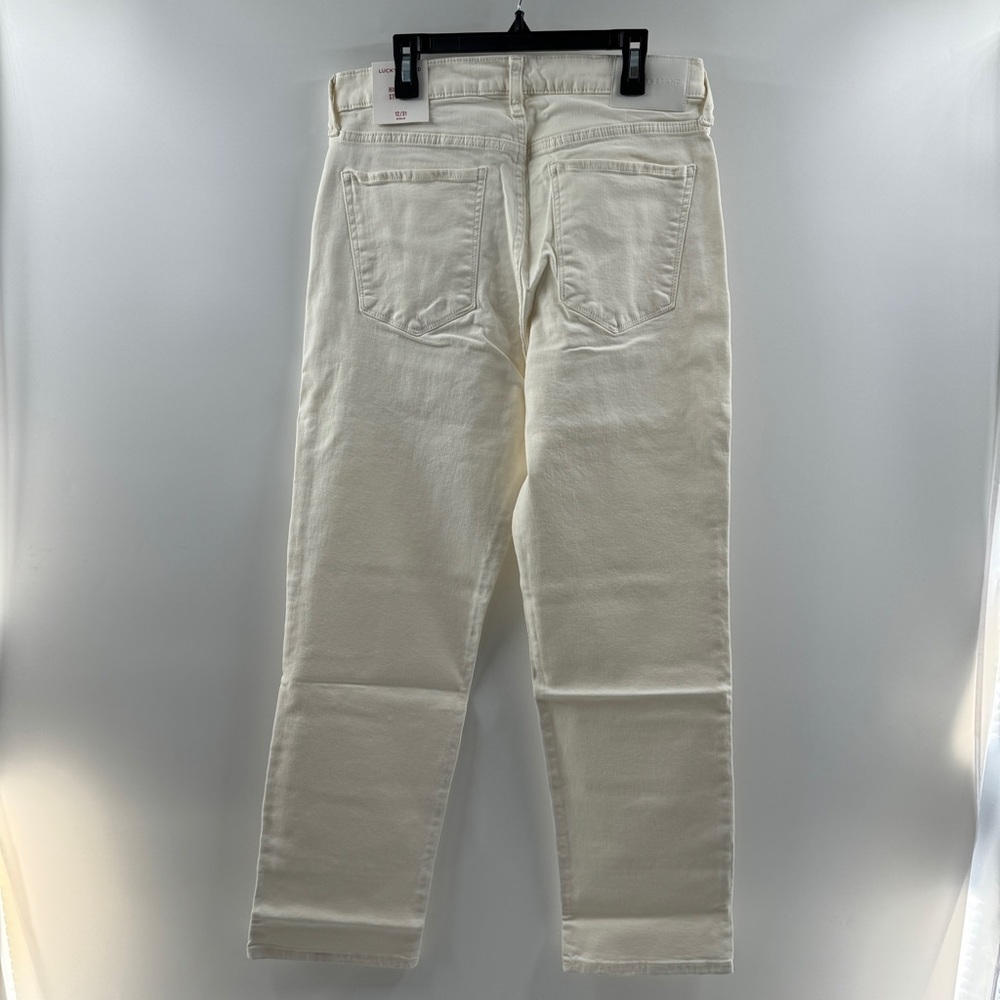 Lucky Brand Zoe High Rise Straight Jeans Cream Comfort Stretch Size 12/31R NWT - Picture 7 of 9